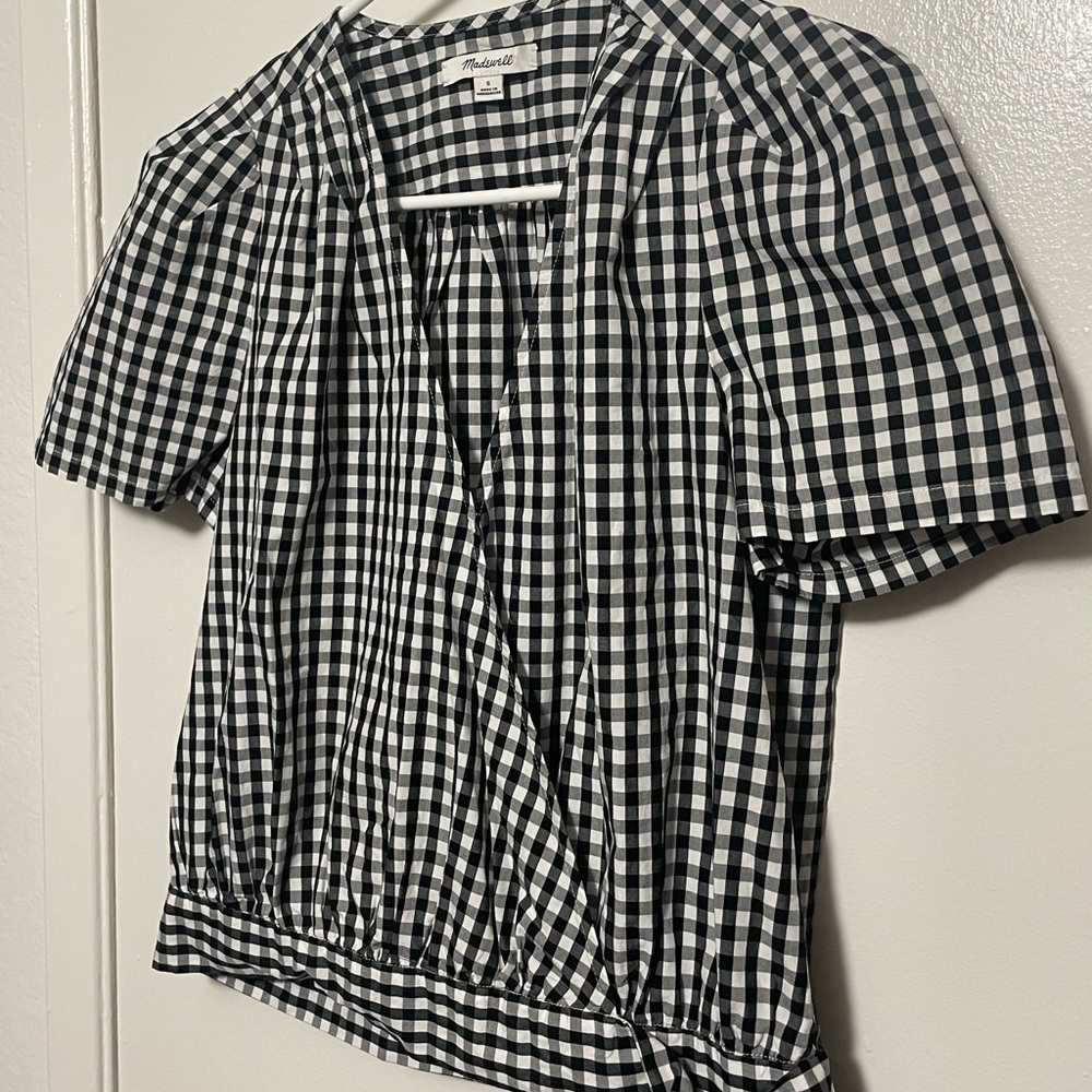 Womens madewell summer blouse plaid size S